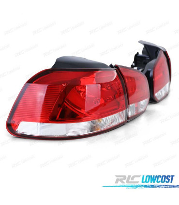 FANALI A LED PER VOLKSWAGEN VW GOLF 6 08-12 ROSSO BIANCO BARRE A LED
