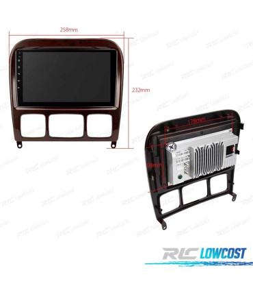 RADIO GPS ANDROID 10 PER MERCEDES CLASSE S W220 98-05 4G