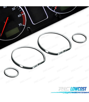 CERCHI QUADRO STRUMENTI VOLKSWAGEN VW GOLF 3 VENTO 91-97 CROMATI