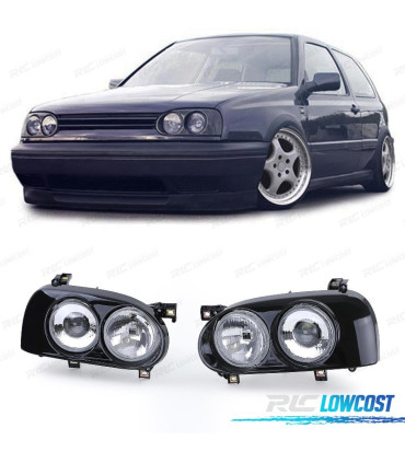 DOPPI FARI VOLKSWAGEN VW GOLF 3 91-97 NERO