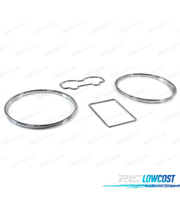 CERCHI QUADRO STRUMENTI PER VOLKSWAGEN VW GOLF 4 95-06 BORA 98-05 CROMO