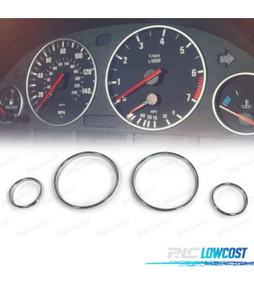 CERCHI QUADRO STRUMENTI PER BMW X5 E53 99-07 E39 95-03 E38 99-07 CROMO