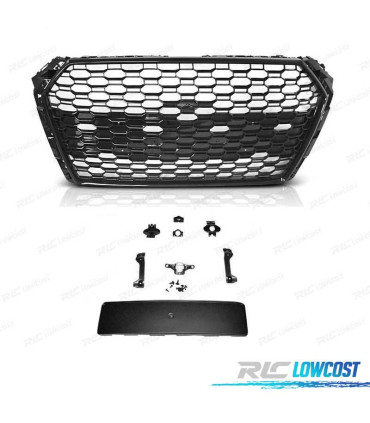 GRIGLIA AUDI A4 B9 15-19 PDC LOOK RS4 NERO LUCIDO