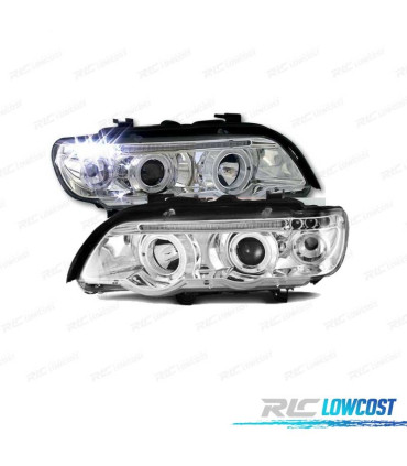 FARI BMW X5 E53 99-03 ANGEL EYES FONDO CROMATO