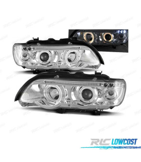 FARI BMW X5 E53 99-03 ANGEL EYES FONDO CROMATO