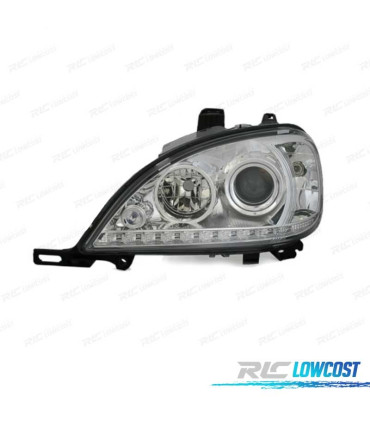 FARI MERCEDES CLASSE ML W163 02-05 LUCE DIURNA FONDO CROMATO