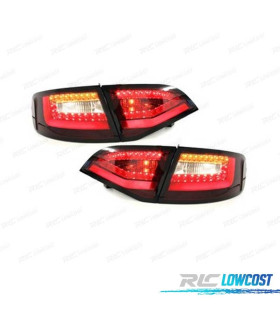 FANALI A LED DINAMICI AUDI A4 B8 09-13 AVANT ROSSO FUMÉ CARDNA TUBELIGHT