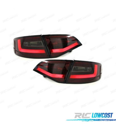 FANALI A LED DINAMICI AUDI A4 B8 09-13 AVANT ROSSO FUMÉ CARDNA TUBELIGHT