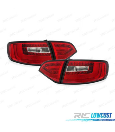 FANALI A LED DINAMICI PER AUDI A4 B8 07-11 AVANT ROSSO CHIARO