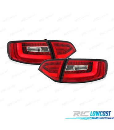 FANALI A LED DINAMICI PER AUDI A4 B8 07-11 AVANT ROSSO CHIARO