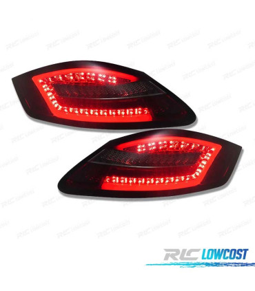 FANALI PER PORSCHE BOXSTER 987 CAYMAN 987C LIGHT BAR DINAMICO ROSSO AFFUMICATO