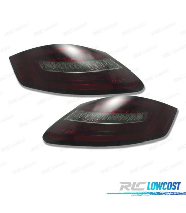 FANALI PER PORSCHE BOXSTER 987 CAYMAN 987C LIGHT BAR DINAMICO ROSSO AFFUMICATO