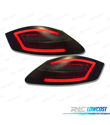 FANALI PER PORSCHE BOXSTER 987 CAYMAN 987C LIGHT BAR DINAMICO ROSSO AFFUMICATO