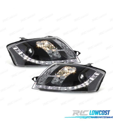 FARI AUDI TT 98-05 LUCE DIURNA LED REALE FONDO NERO