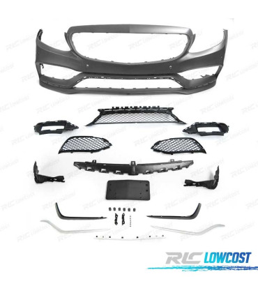 PARAURTI ANTERIORE MERCEDES C W205 14-18 LOOK AMG C63 ARGENTO PDC