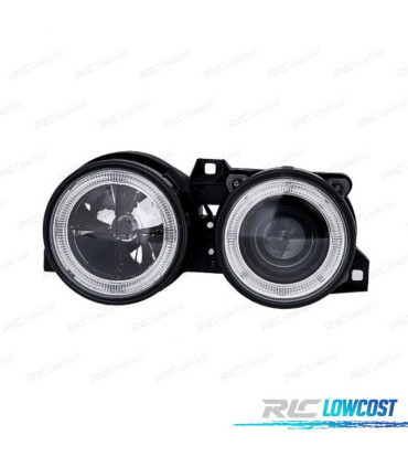 FARI PER BMW SERIE 3 E30 82-94 ANGEL EYES FONDO NERO