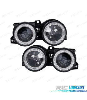 FARI PER BMW SERIE 3 E30 82-94 ANGEL EYES FONDO NERO