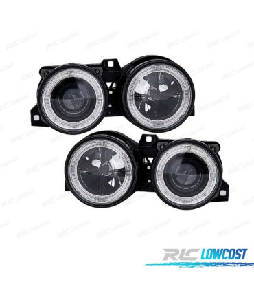 FARI PER BMW SERIE 3 E30 82-94 ANGEL EYES FONDO NERO