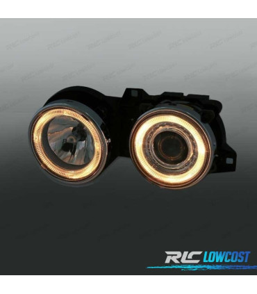 FARI PER BMW SERIE 3 E30 82-94 ANGEL EYES FONDO NERO