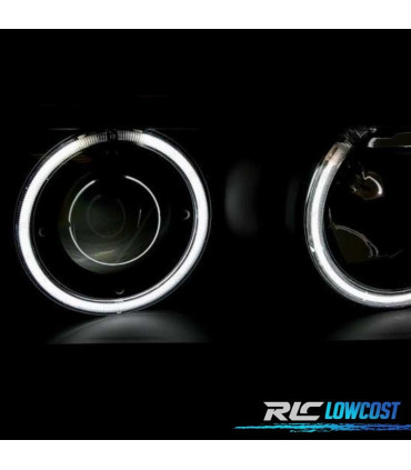 FARI PER BMW SERIE 3 E36 COUPE CABRIO 90-99 ANGEL EYES CCFL FONDO NERO