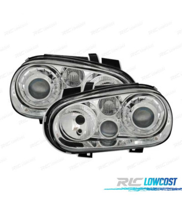 FARI VOLKSWAGEN VW GOLF 4 97-03 LOOK R32 FONDO CROMATO