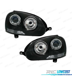 FARI VOLKSWAGEN VW GOLF 5 03-08 ANGEL EYES FONDO NERO