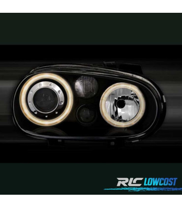 FARI VOLKSWAGEN VW GOLF 4 97-03 ANGEL EYES R32 FONDO NERO