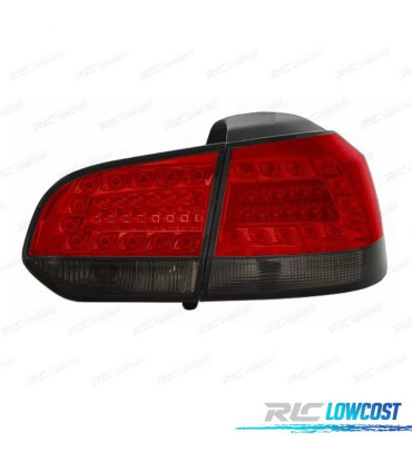 FANALI PER VOLKSWAGEN VW GOLF 6 08-12 LED ROSSO AFFUMICATO
