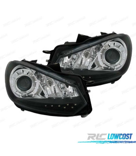 FARI PER VOLKSWAGEN VW GOLF MK6 08-12 LUCE DIURNA REALE SFONDO NERO