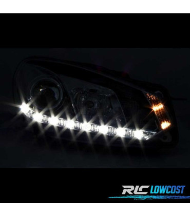 FARI PER VOLKSWAGEN VW GOLF MK6 08-12 DRL FONDO NERO