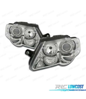 FARI PER VOLKSWAGEN VW PASSAT 3C 05-10 ANGEL EYES FONDO CROMATO