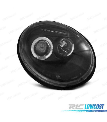 FARI PER VOLKSWAGEN VW BEETLE 98-05 ANGEL EYES FONDO NERO