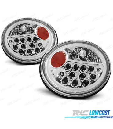 FANALI VOLKSWAGEN VW NEW BEETLE 98-05 LED FONDO CROMATO