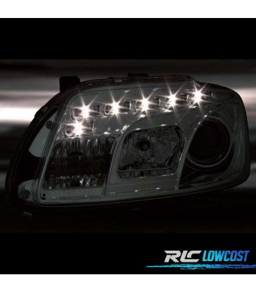 FARI PER VOLKSWAGEN VW TOURAN 03-06 LUCE DIURNA FONDO CROMATO