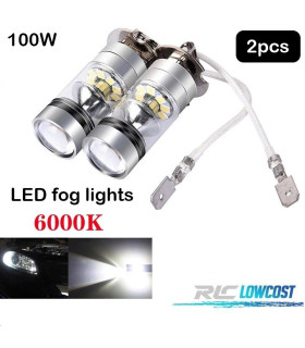 KIT DI LAMPADE ANTI-FOSCHIA A LED H3 100W CANBUS