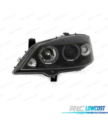 FARI PER OPEL ASTRA G 97-04 ANGEL EYES FONDO NERO H1-H1