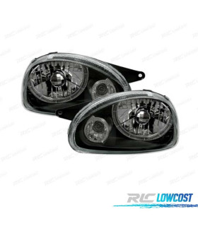 FARI PER OPEL CORSA B 93-00 ANGEL EYES FONDO NERO H4