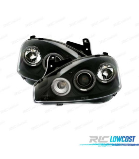 FARI PER OPEL CORSA C 00-06 ANGEL EYES FONDO NERO H1-H1