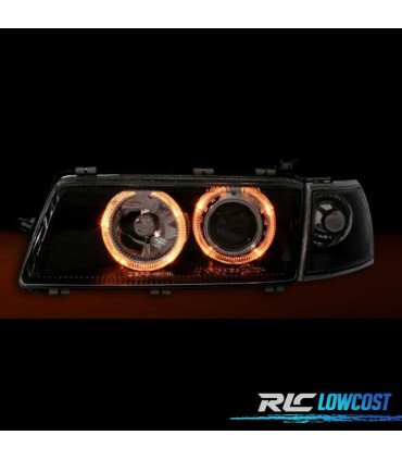 FARI PER OPEL VECTRA A 88-95 ANGEL EYES FONDO NERO