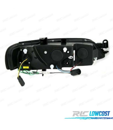 FARI PER OPEL VECTRA B 96-98 ANGEL EYES LED FONDO CROMATO