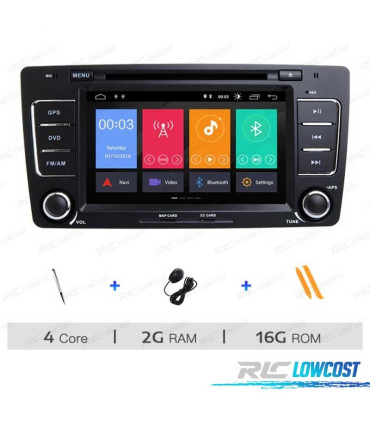 RADIO GPS ANDROID 10 PER SKODA OCTAVIA 09-13 USB TATTILE HD