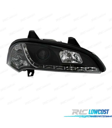 FARI PER OPEL TIGRA 95-03 LUCE DIURNA A LED FONDO NERO