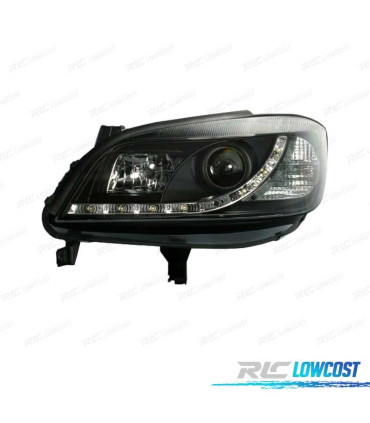 FARI PER OPEL ZAFIRA 99-05 LUCE DIURNA A LED FONDO NERO