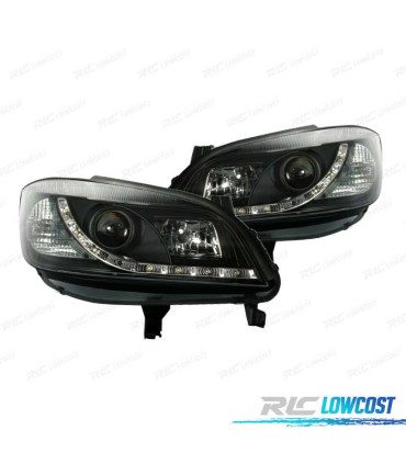 FARI PER OPEL ZAFIRA 99-05 LUCE DIURNA A LED FONDO NERO