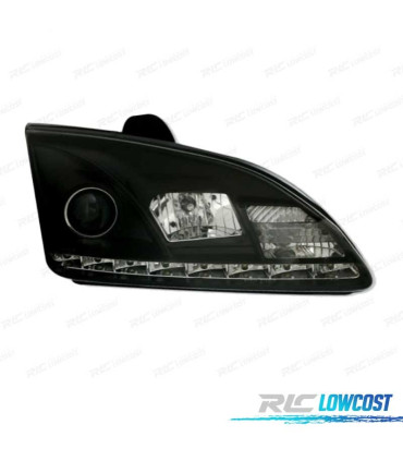 FARI PER FORD FOCUS 04-08 LUCE DIURNA REALE SFONDO NERO
