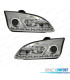 FARI FORD FOCUS 04-08 LUCE DIURNA REALE FONDO CROMATO