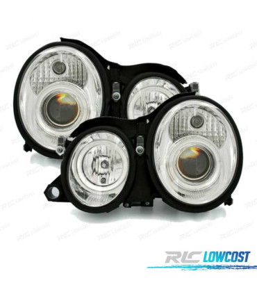 FARI PER MERCEDES CLASSE CLK W208 98-02 ANGEL EYES FONDO CROMATO