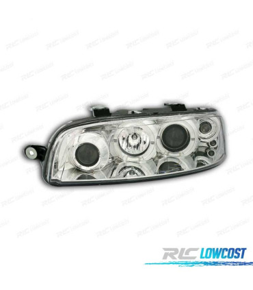 FARI PER FIAT PUNTO 99-03 ANGEL EYES FONDO CROMATO