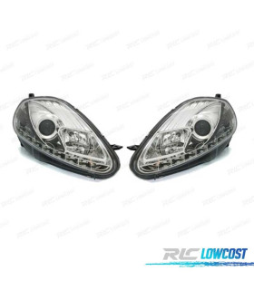 FARI PER FIAT GRANDE PUNTO 05-08 LUCE DIURNA REALE FONDO CROMATO