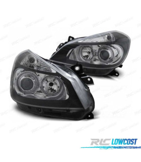 FARI PER RENAULT CLIO 05-09 ANGEL EYES FONDO NERO CROMATO